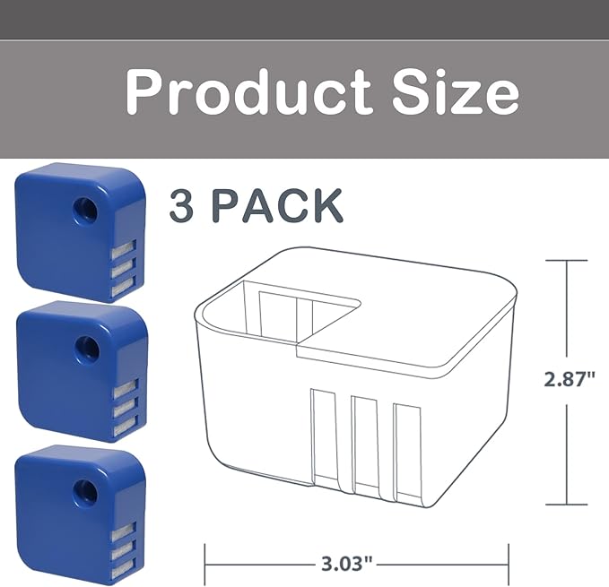 PDC51V1 Demineralization Cartridge Compatible with Vick Humidifier Model V4600, V5100, VUL575, and Sunbeam696, Works to Collect White Dust, Pack of 3, Blue