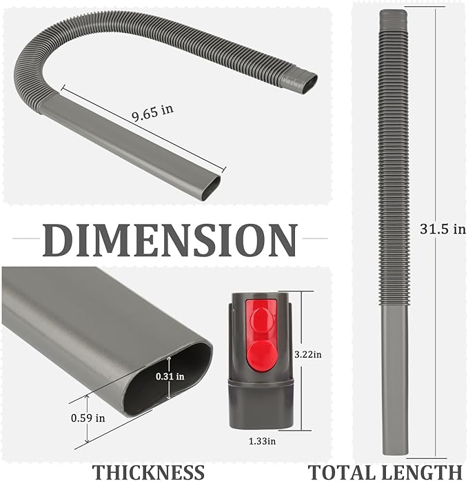 Fullclean Dryer Vent Cleaner Kit for Dyson Gen5 V15 V15s V12 V11 V10 V9 V8 V7 Lint Vacuum Atttachments Detect Absolute Cyclone Outsize Slim Vacuum Cleaner Crevice Flexible Dryer Lint Remove Tool