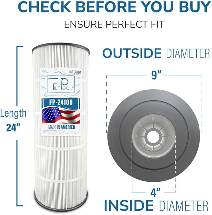FP-24100 - Pool Filter Replacement for Jandy CS100, 11088501, 11088511, PJANCS100, Hayward X-Stream CC1000, Unicel C-8410 & Filbur FC-0821 - Swimming Pool Cartridge Filter - 1 PC, 100 SQFT