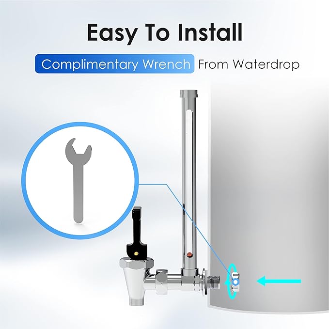 Waterdrop BS10 Sight Glass Spigot, Replacement for Berkey®, Purewell®, ProOne® and Waterdrop Gravity Water Filter System, Clear View Water Level with Red Floating Ball, Durable Metal Material