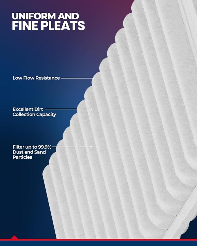 KAX Engine Air Filter, CA9359 Replacement for Toyota RAV4 2001-2005, Advanced Air Filter Media, Increased Acceleration