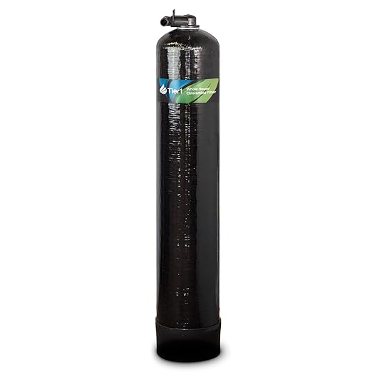 Tier1 Whole House Water Filter System | 450,000 Gallon Chloramine Reduction Capacity | Pre-Filled Upflow Tank with 1 Cu Ft Catalytic Granular Activated Carbon | Home Filtration System