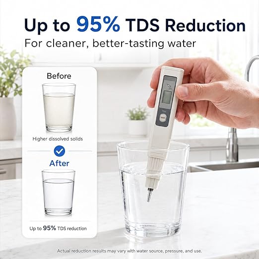 ANGEL X1 Pro Reverse Osmosis Water Filter, 7-Stage Under Sink Water Filtration System, 3 Years RO Life, 2:1 Pure to Drain, Reduces PFAS/PFOS, TDS, Chlorine, Bad Taste & Odor, Lead-Free