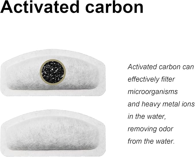 Cat Water Fountain Filter for 67Oz Satainless Steel Pet fountain, Dog Cat Fountain Filter Replacement with Pump Sponges (8filters&8sponges)