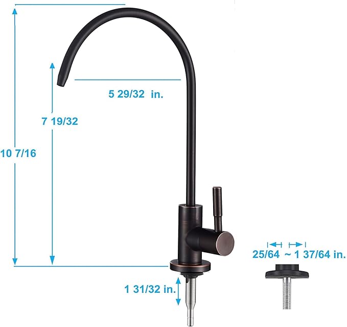 Drinking Water Faucet Oil Rubbed Bronze, Kitchen Water Purifier Tap/Faucet for Non-Air Gap Reverse Osmosis Water Filter System
