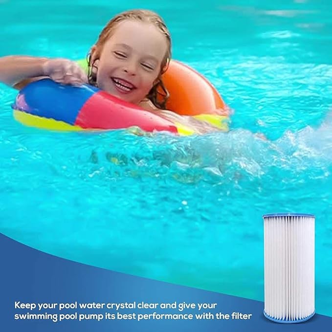 Type A or C 29000e/59900e Replacement Filter Cartridge for INTEX Easy Set Above Ground Pools, Compatible with Krystal Clear C1000 C1500 Pumps, Pack of 6