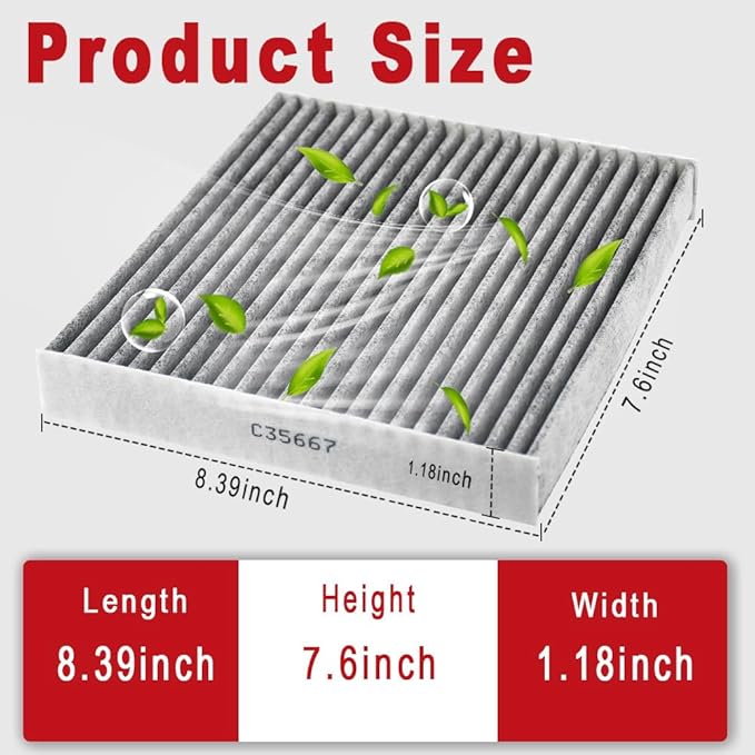 Cabin Air Filter Compatible with Scion XB TC XD, Toyota Corolla Corolla Highlander 4Runner Tundra Sienna Sequoia Avalon Prius, Compatible with Lexus Series with Activated Carbon CF10285