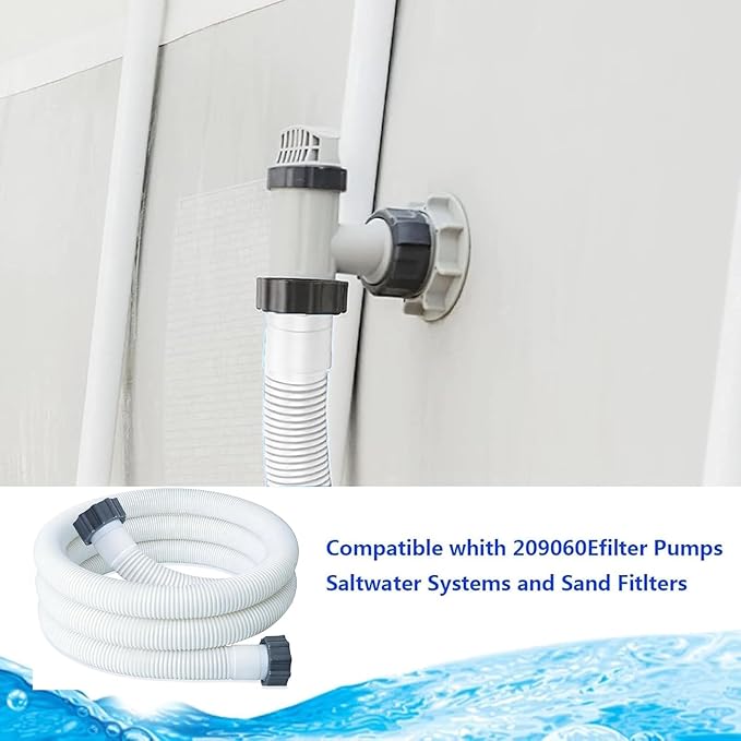 9.8ft 29060E Pool Pump Replacement Hoses for Intexx Pool Accessory Hose-1.5" Diameter Pool Pump Hose Replacement，Fit for 1,500 Higher GPH Filter Pumps Saltwater Systems Sand Filters