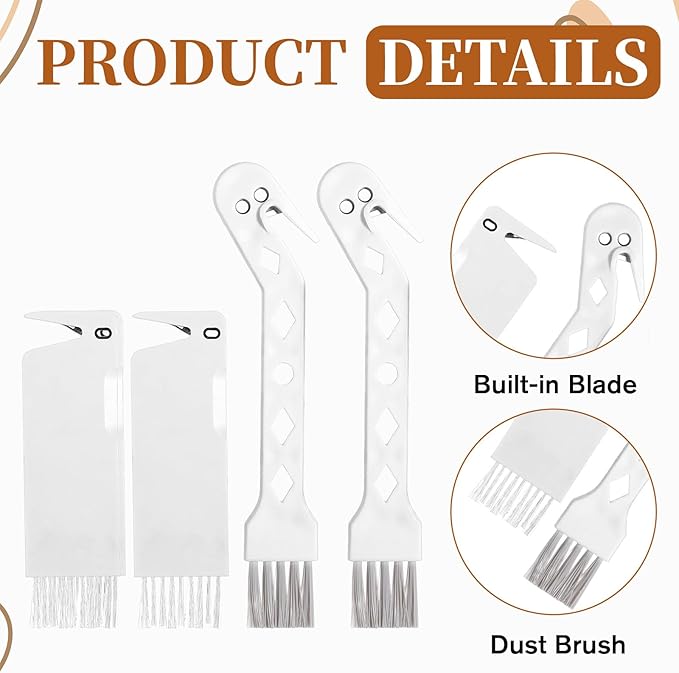 4 PCS Handheld Vacuum Brush Cleaner Tool, Universal Vacuum Brush Cleaning Tool, 2-in-1 Roller Cleaning Tools for Sweeping Robot (White)