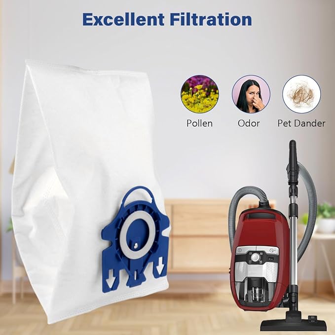 4 Packs HEPA Filters for AirClean SF-HA 50, Compatible with S4, S5, S6, S8, S8000, S8999, S6000, S6999, S5000, S5999, S4000, S4999,10Pcs FilterBags+4Pcs AH50 HEPA Filter+10 Protection Filters