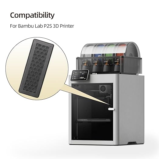 IdeaFormer-3D 2Pcs P2S X2D Activated Carbon Air Filter, Air Purifier Filter Cartridge Replacement P2S Carbon Filter for Bambu Lab P2S X2D Only 3D Printer Accessories