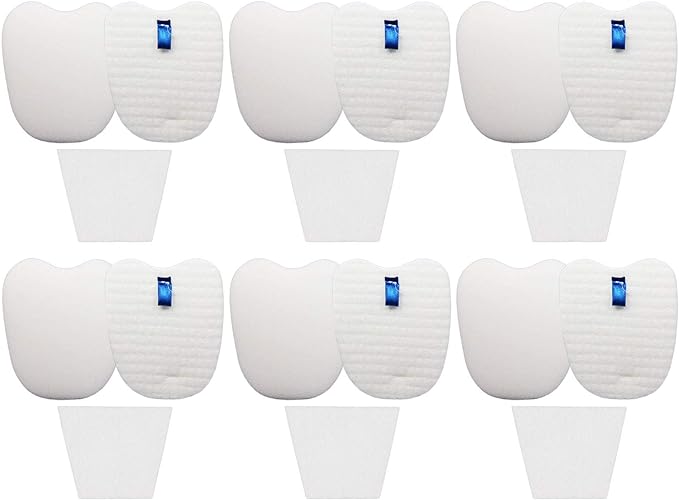 Vacuum Filters Replacement Set for Shark Rocket Vacuum HV345 HV343AMZ ZS350 ZS351 ZS352 HV320 HV321 HV322 HV324Q HV345 HV401, 6 Foam&Felt Filters + 6 Post-Filters, Part # XPMFK320&1084FTV320