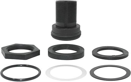 Bulkhead Replacement Kit Compatible with Pentair 154714 Triton II Pool and Spa Sand Filter Black