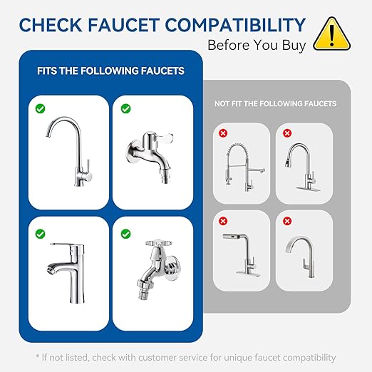 Water Filter for Sink Faucet, 304 Stainless Steel Water Purifier for Kitchen Sink, Reduces PFAS, Lead, Chlorine & Microplastics, 350 Gallons Long-Lasting for Kitchen & Bathroom, 2 Filters