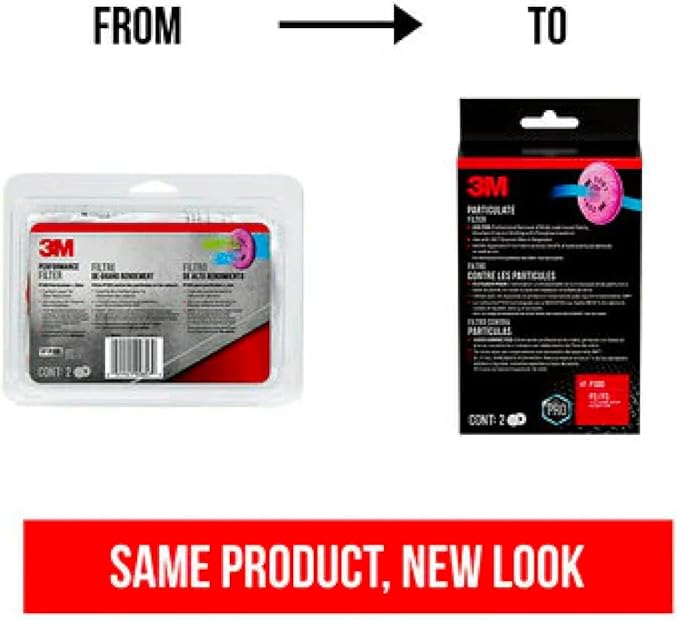 3M Performance P100 Particulate + Odor Filters, 2 Pairs, NIOSH-Approved, 99.97% Filtration Efficiency Against Solids & Liquid Aerosols, Use with 3M 6000, 6500 & 7500 Series (2097P2-DC), 5-Pack