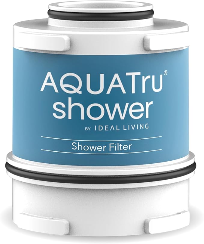 AquaTru Shower Filter High-Output Replacement Cartridge | Triple-Stage Filter Helps Reduce Chlorine, Chloramine, and Other Harmful Contaminants for Soft and Healthy Skin and Hair