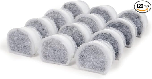 PetSafe Drinkwell Avalon & Pagoda Fountain Activated Carbon Filters - Better Hydration Choice - Long-Lasting Purity - Odor-Free Drinking - Universal Filter Replacement (Pack of 120)