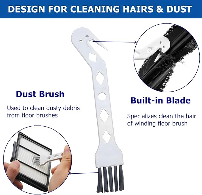 2 Packs Handheld Vacuum Cleaning Brush, Sweeping Robot Cleaner Brush, Universal Tool Brush for Cleaning Hair/Pet Hair/Dust