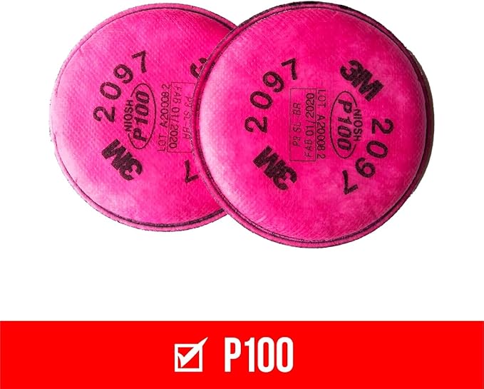 3M Performance P100 Particulate + Odor Filters, 2 Pairs, NIOSH-Approved, 99.97% Filtration Efficiency Against Solids & Liquid Aerosols, Use with 3M 6000, 6500 & 7500 Series (2097P2-DC), 5-Pack