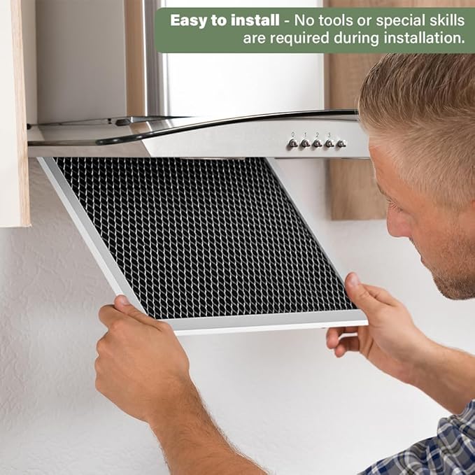 Range Hood Filter, 10.5 x 8.74 Inch Stove Vent Filter for 41F, 97007696, 97005687 Broan Nutone, Aluminum Exhaust Fan Filt-ers Kitchen Charcoal Carbon Filt-er Mesh (2)