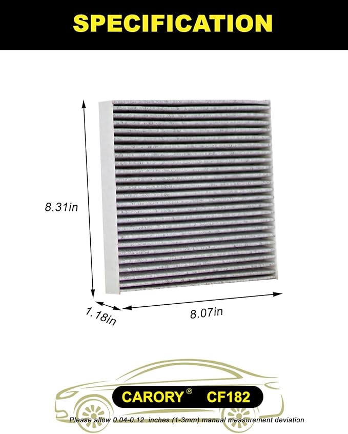 2 Pack Cabin Air Filter w/Activated Carbon for Honda 2017–2025 CR-V, 2016–2025 Civic, 2009–2020 Fit, 2016–2025 HR-V, 2018–2025 Odyssey, 2010–2022 Insight, 2019–2025 RDX, 2022–2025 MDX, and More