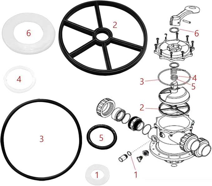 Pool Filter Parts Spider Gasket Kit,SP0710 Pool Pump Parts,SPX0710CA Diverter Valve Pool Pump Seal Parts, SPX0710L O-Ring Vari-Flo XL Valve Compatible with Hayward Sand Filter Replacement Parts