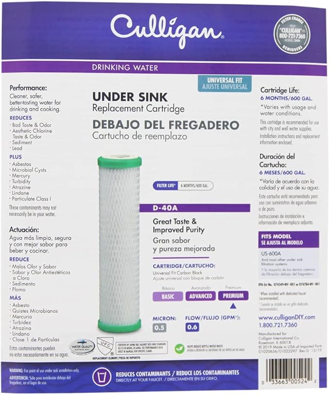 Culligan D40 Level-4 Drinking Water Replacement Cartridge