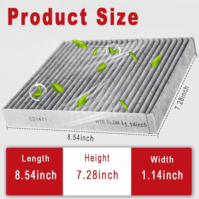 CF10374 Cabin Air Filter with Activated Carbon for Toyota Camry Highlander Sienna RAV4, Subaru Outback Impreza Crosstrek Legacy, Mazda CX-9, Lexus ES250 ES350 RX350 Car Cabin Air Filter