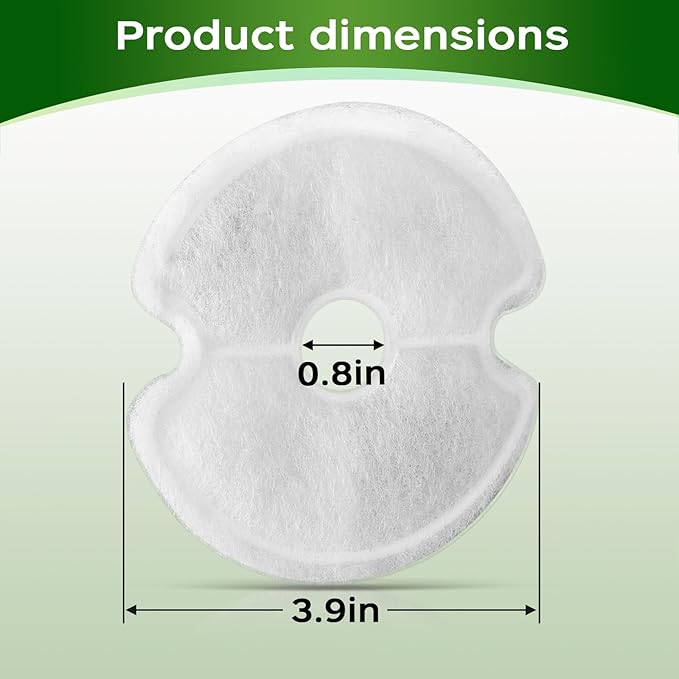 Cat Water Fountain Filters, Multiple Filtration Pet Water Fountain Replacement Filter,8 or 12 Packs of Cotton Activated Carbon Cat Fountain Filters (Filter 4 Pack)