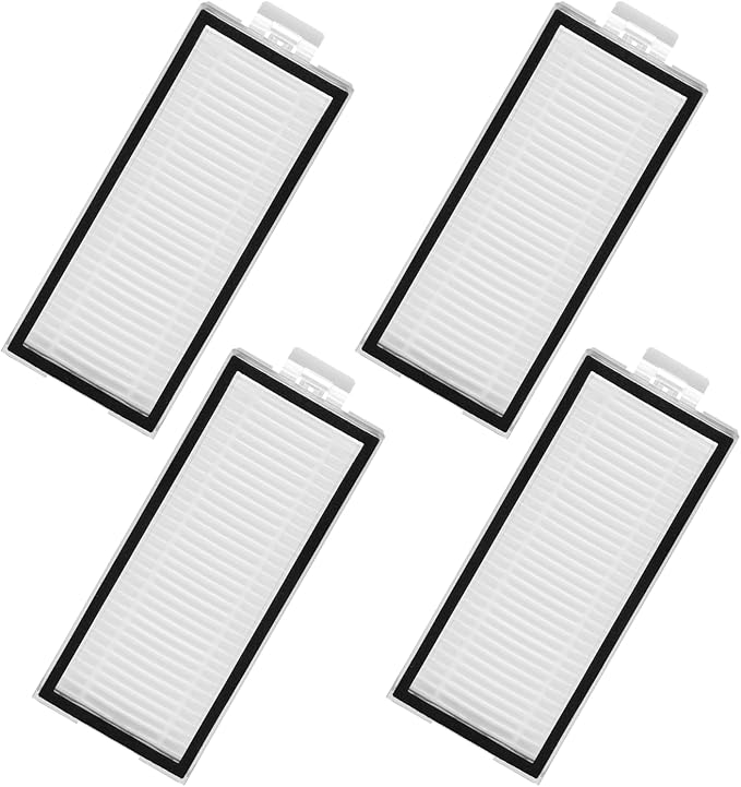 4 Pack Washable Filter For Roborock Q5 Pro/Pro+(Plus)/ Max+(Plus)/ DuoRoller+, Q7/ Q7+, Q7 Max/Max+, Q8 Max/Max+ Robot Vacuum Cleaner Accessories Replacement Part True HEPA Filter For Robotic