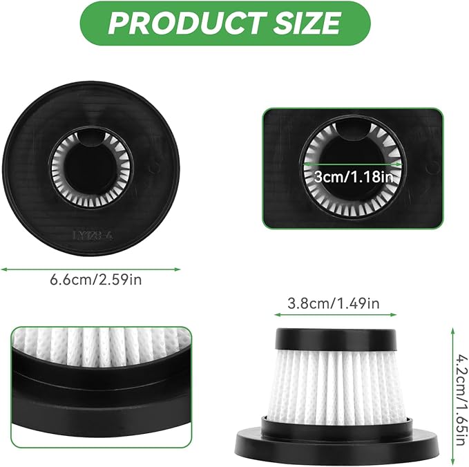 Vacuum Filter for Cordless Vacuum Cleaner as Seen on TV - Replacement HEPA Filter for Vac Compact Cordless Handheld Vacuum 18 Pack