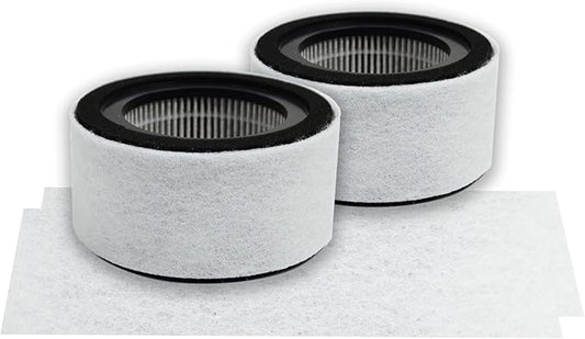 PUREBURG Replacement Filter Compatible with Crane EE-5067 Air Purifier HS-1944, Pack of 2, H13 HEPA Activated Carbon 2-IN-1 4-Stage Filtration Pre-Filter (Washable)
