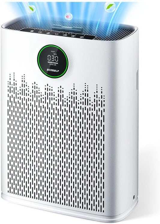 Air Purifiers for Home Large Room, Cover Up to 2400 Ft² with True HEPA Filter, Smart Mode, PM2.5 Air Quality Display, 22dB Sleep Mode, Aromatherapy with 2X-Purification & 360°Air Outlet, HAP603