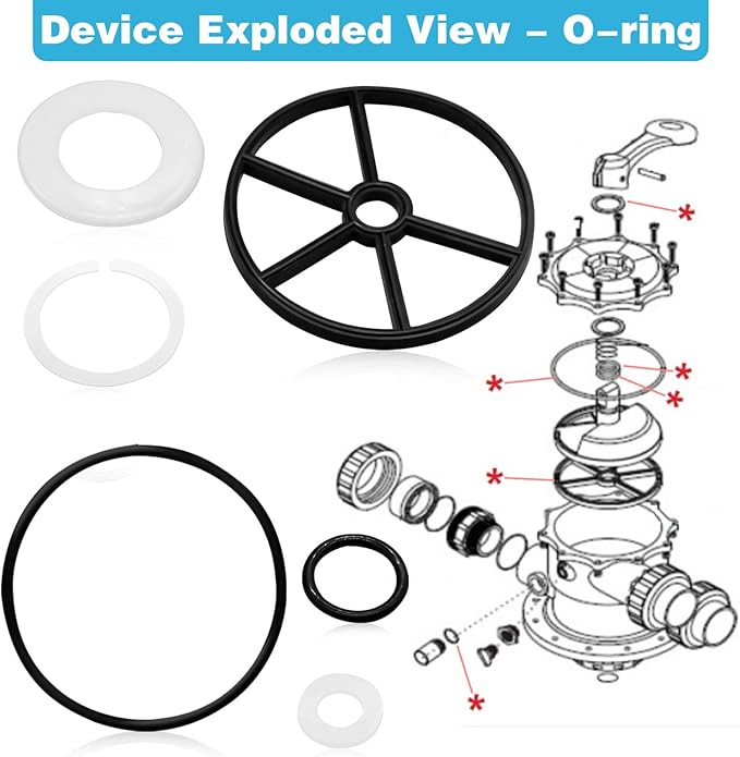 Pool Filter Parts Spider Gasket Kit, SPX0710L O-Ring Vari-Flo XL Valve SP0710 Pool Pump Parts Compatible with Hayward Sand Filter Replacement Parts, SPX0710CA Diverter Valve Pool Pump Seal Parts