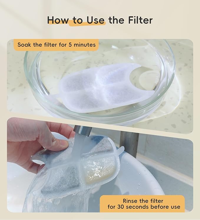 4 Pack Filters Replacement Filter for FS10 Plus, 6 Layer Filter, Pet Drinking Fountain for 138 fl oz/4.1L FS10 Plus (White, 4 Filters + 16 Sponges + 4 Pump Filters)