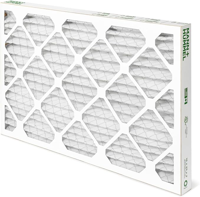 Mann+Hummel 16x25x2 MERV 8 Pleated HVAC AC Furnace Air Filters. 6 Pack. (Exact Size: 15.5 x 24.5 x 1.75 Inches)