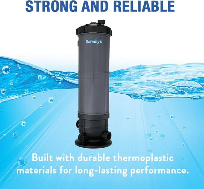Doheny's Pool Pro Cartridge Filter System for Above-Ground Pools | 50 Sq. Ft. System with 3/4 HP Pump | Extra-Large Non-Woven Cartridge for Clear Water & Max Flow | Durable Thermoplastic | 115V/60Hz