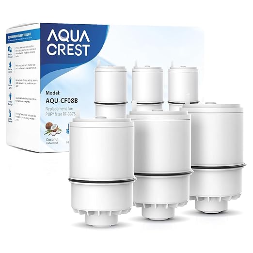 AQUA CREST CF08B Faucet Filter, Compatible with All PUR® Plus Faucet Filtration System, Replacement for RF-3375®, NSF 42 Certified, 9-Month, 900-Gallon, 3 Pack