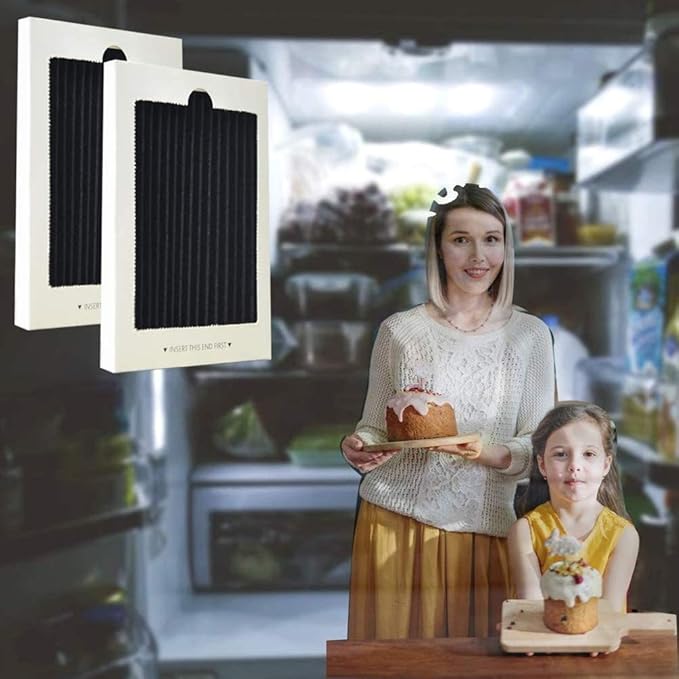 4 Pack Refrigerator Air Filter Replacement Carbon Activated Air Filter Compatible with Frigidaire and Electrolux Fridge, Replaces SCPUREAIR2PK, EAFCBF Replace 242061001, 242047804