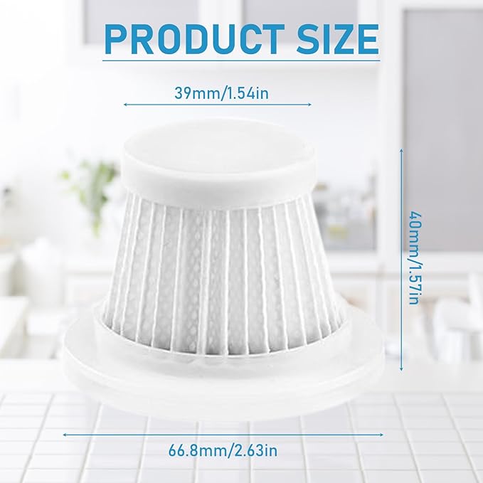 4Pcs HEPA Filter Replacement Vacuum Cleaner Filter Compatible with Compact Cordless Vacuum Cleaner