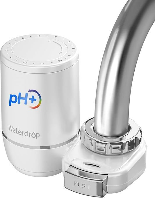 Waterdrop FC-02 Alkaline Water Filter for Sink Faucet, Filter Life Reminder, Tap Water Filter for Kitchen Sink, NSF Certified Reduces Chlorine, Easy Installation, 320 Gallons, 1 Filter