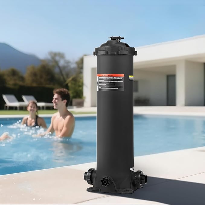 VEVOR 2026 Pro Pool Cartridge Filter System 100 Sq.Ft, Pool Filter for Inground & Above Ground Pools, Compatible W/Pumps 1/2HP~1HP | Up to 6142 GPH Max Flow, Pool Filters for Pools Up to 23775 Gallons