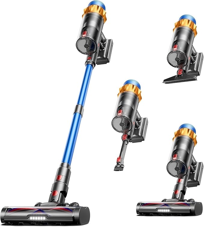 Cordless Vacuum Cleaner, 650W 55KPA 70Mins Vacuum Cleaners for Home, Self-Standing Stick Vacuum with Anti-Tangle, Lightweight Wireless Vacuum Cleaner for Hardwood Floor/Carpet/Pet Hair