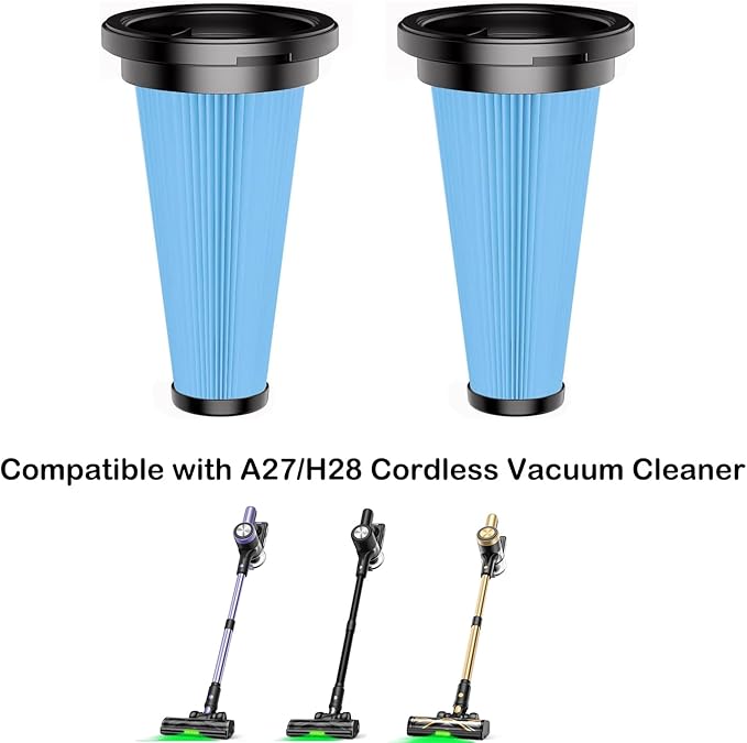 2 Pack Replaceable HEPA Filters for H28/ A27 Series Cordless Vacuum