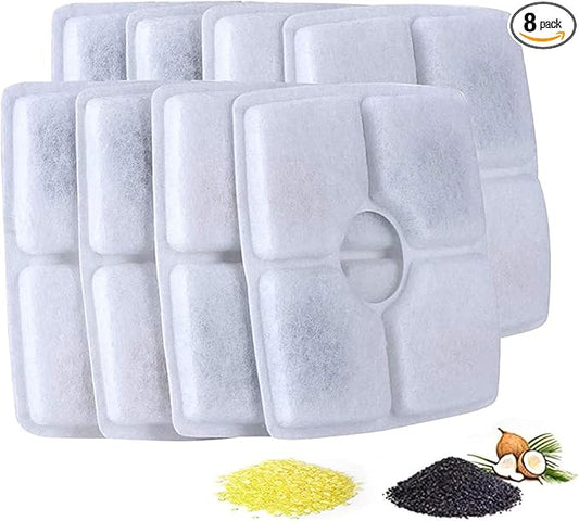 Pet Fountain Filters Replacement for 84oz/2.5L Automatic Cat Water Fountain Dog Water Dispenser, Ion Exchange Resin and Coconut Activated Carbon Replacement Filter For Cat&Dog Water Fountain
