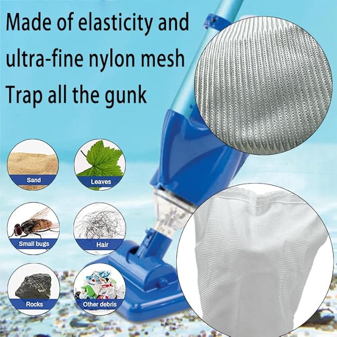 Sand & Silt Filter Bag P30X022SS/ PBW022SS Compatible with Pool Blaster Max, Catfish Ultra, iVac 250, iVAC C2, Volt FX-4 and Jacuzzi JPV200 Handheld Pool Vacuums（2 Pack）