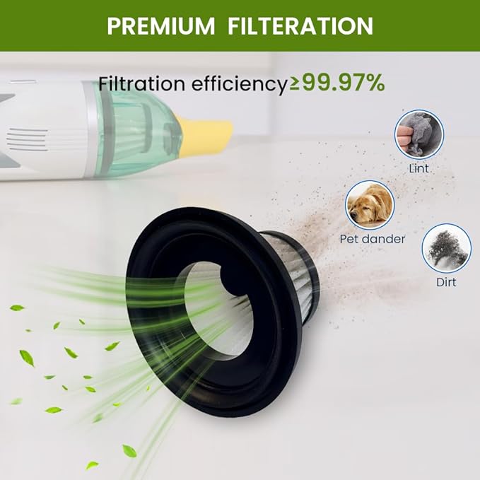 8 Pack HEPA Vacuum Filters Compatible with Compact Cordless Vacuum Cleaner,Vac Parts as Seen on TV,Washable and Reusable