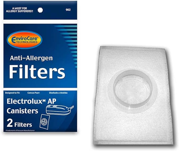 EnviroCare Premium Replacement Anti Allergen Vacuum Filters for Electrolux Canister and Aerus AP100. 2 After Filters
