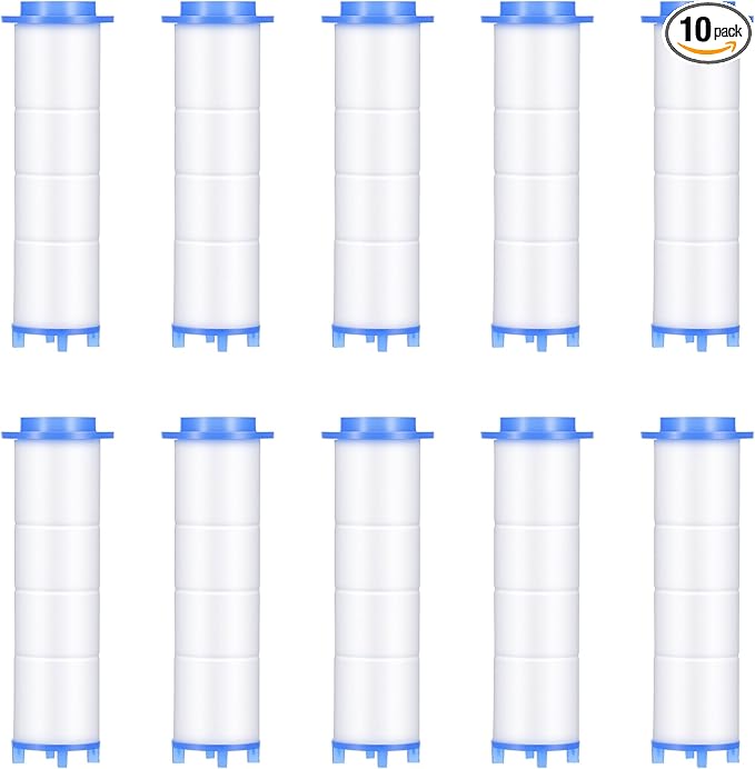 10 Pcs Shower Head Filter Replacement, 2.95"x0.94" Shower Head Filters, PP Cotton Showers Heads Filter Element Handheld Showerhead Filters