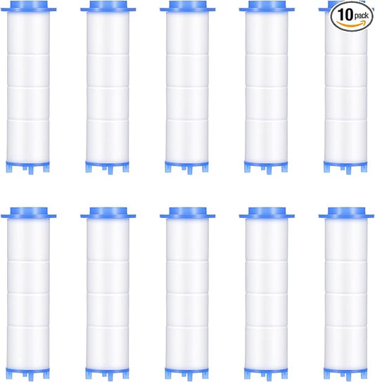 10 Pcs Shower Head Filter Replacement, 2.95"x0.94" Shower Head Filters, PP Cotton Showers Heads Filter Element Handheld Showerhead Filters